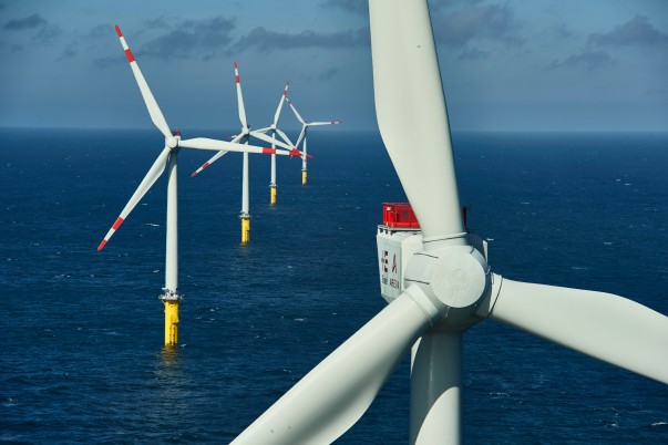 Offshore-Windpark Borkum West in der Nordsee Borkum West offshore wind farm in the North Sea Anlagen/turbines: 40 x Adwen AD 5-116 13.8.2015 (c) Foto: Adwen / Jan Oelker , 2015 jan.oelker@gmx.de
